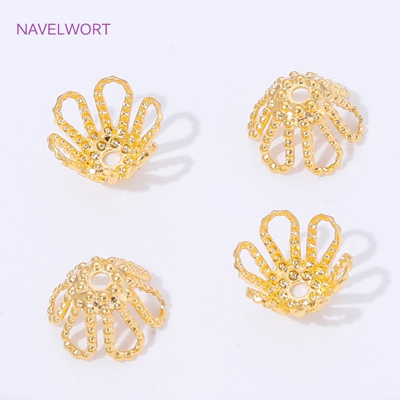 Flower Supplies - 18K Gold Plated Spacer Beads Cap,Brass