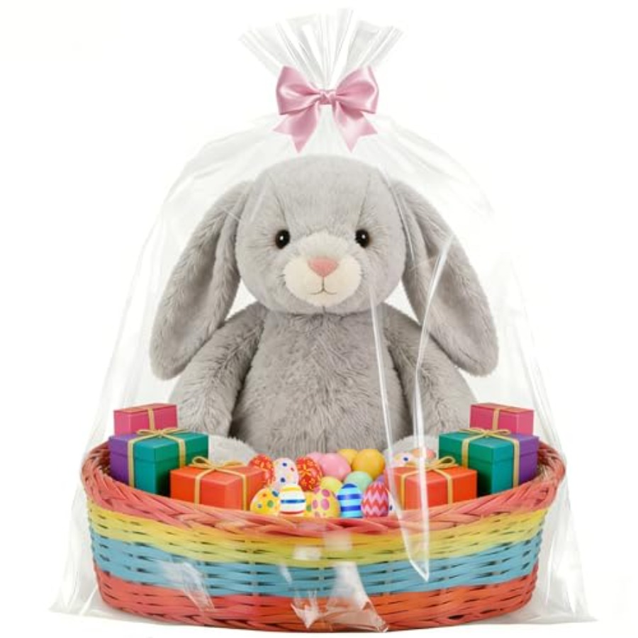 Cellophane Wrap Clear - 6 Pack Extra Large Cellophane Basket