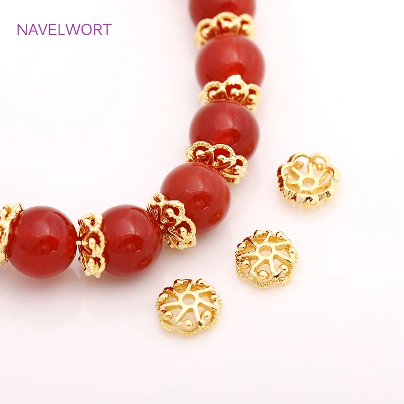 Flower Supplies - 7mm 14K Gold Plated Brass Bead
