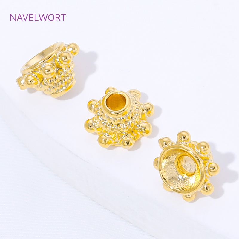 Flower Supplies - 2/4/8pcs 18K Gold Plated Spacer Bead