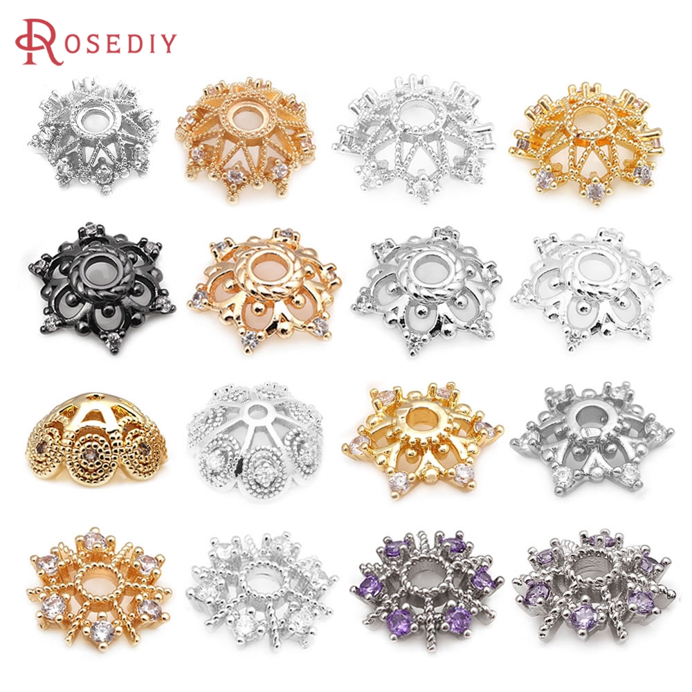 18K Gold Color Brass and Zirco - Flower Supplies 评论和价格