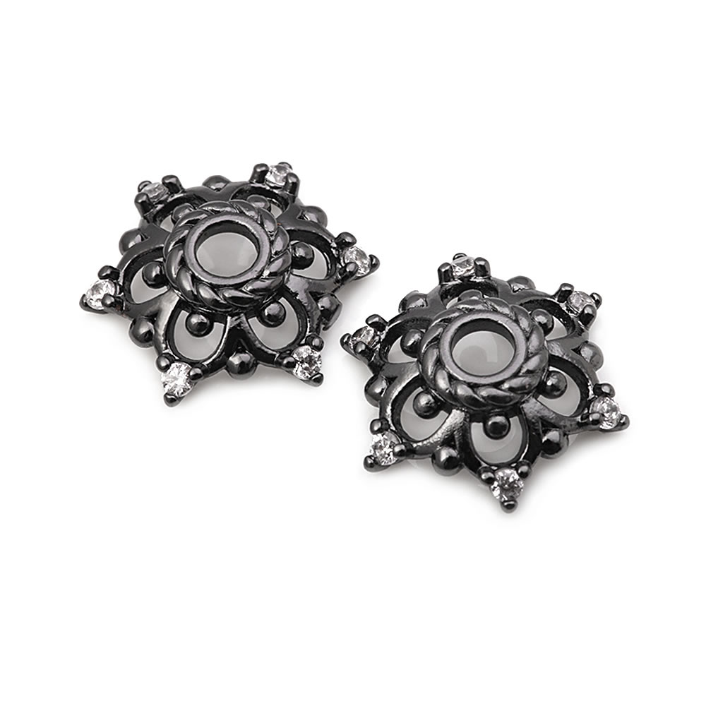 18K Gold Color Brass and Zirco - Flower Supplies 评论和价格