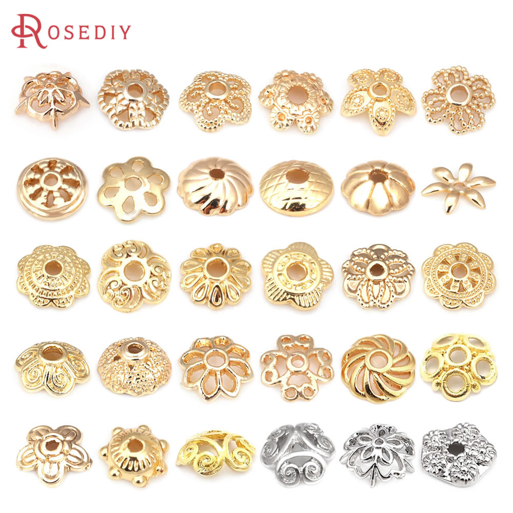 18K Gold Color Brass Flower Be - Flower Supplies 评论和价格