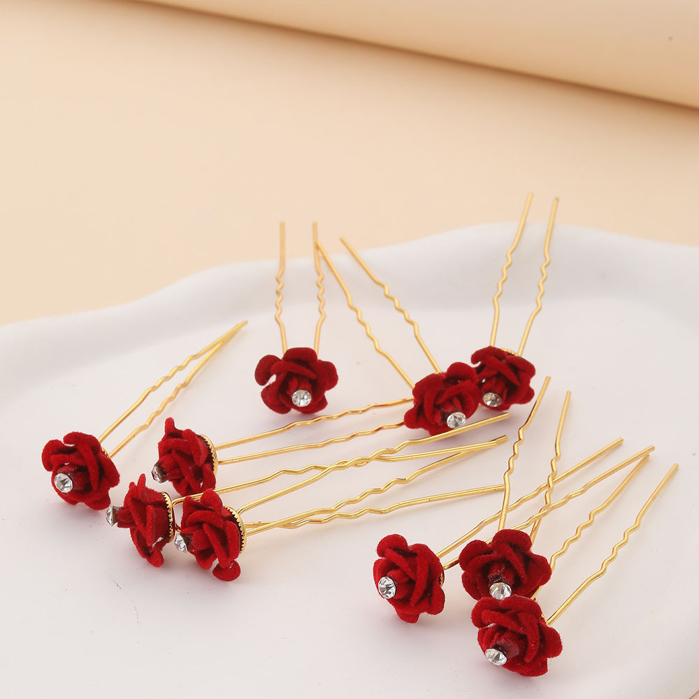 10Pcs Rose Hair Accessories We - Flower Supplies 评论和价格
