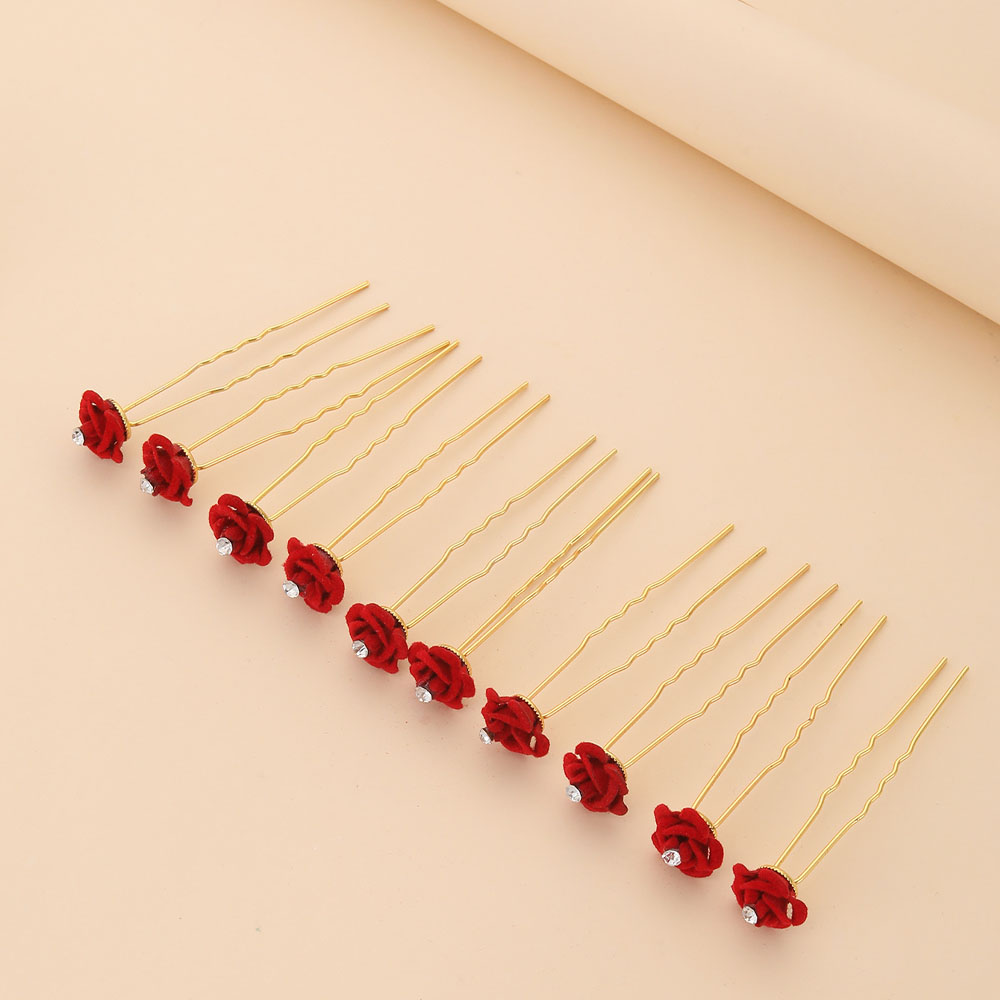 10Pcs Rose Hair Accessories We - Flower Supplies 评论和价格