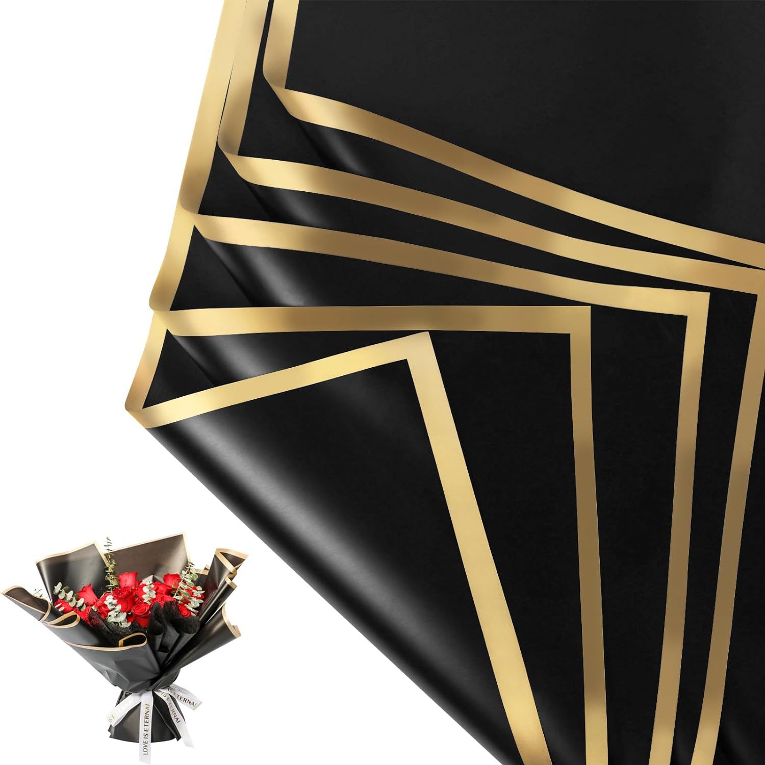 20 Sheets Gold Edge Waterproof - Anda Florist Supply 评论和价格