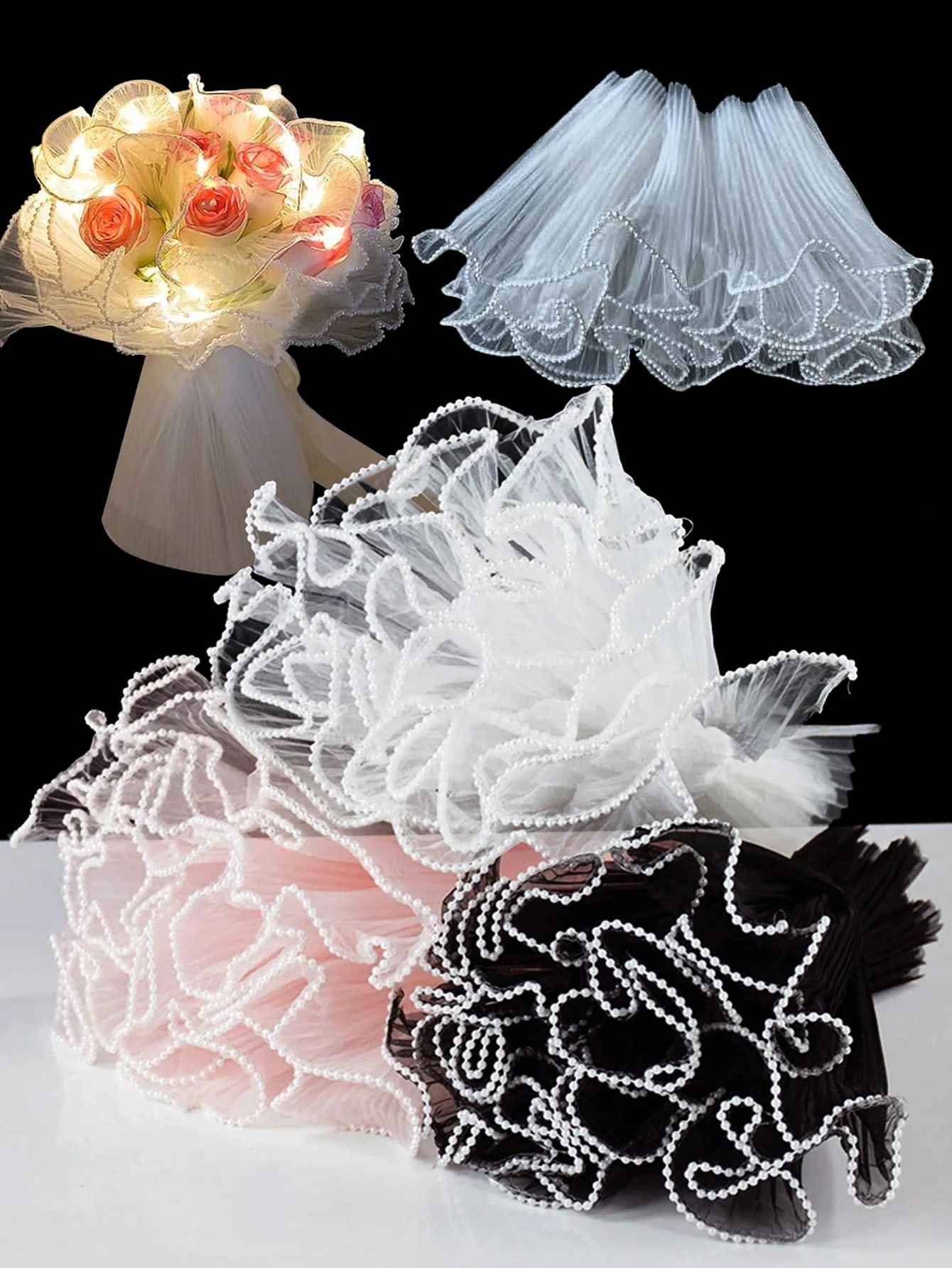 4Yards Faux Pearl Edge Flower  - Anda Florist Supply 评论和价格