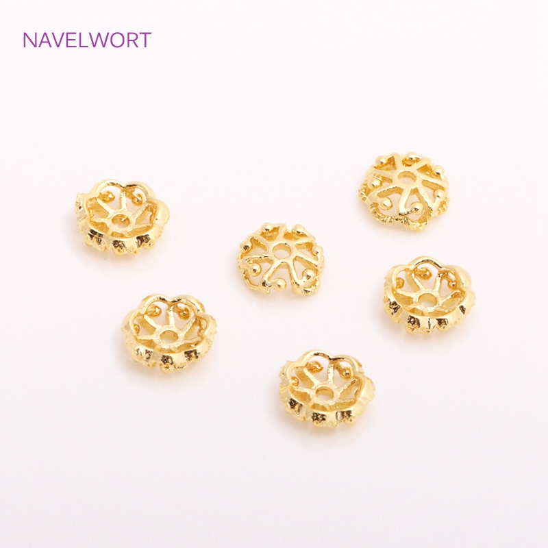 7mm 14K Gold Plated Brass Bead - Flower Supplies 评论和价格