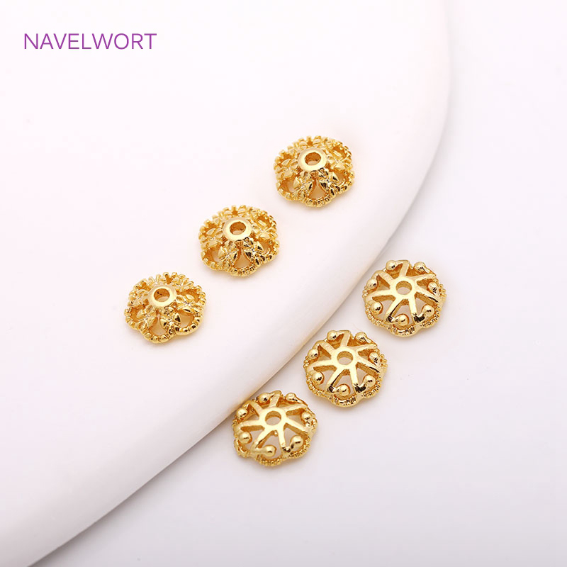 7mm 14K Gold Plated Brass Bead - Flower Supplies 评论和价格