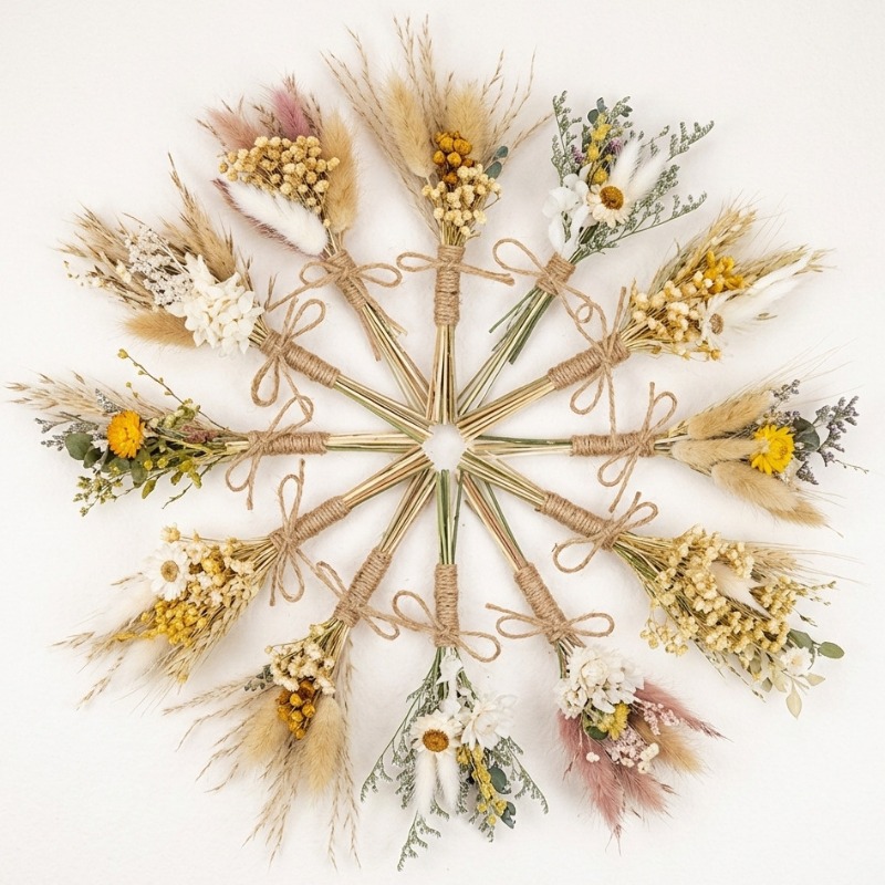 Mini Dried Flower Bouquet Natu - Dried Flower Bunch 评论和价格