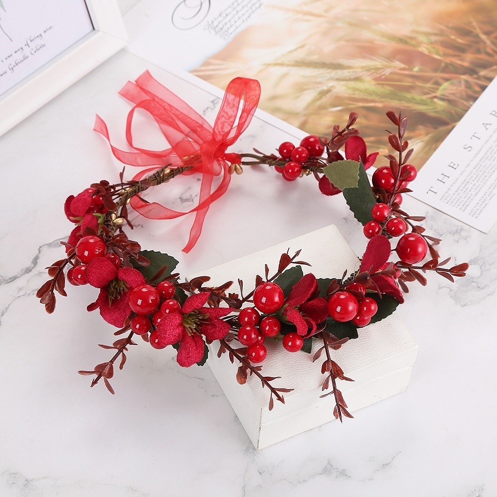 Large Red Berry Garland Red Fl - Floral Tape Green 评论和价格
